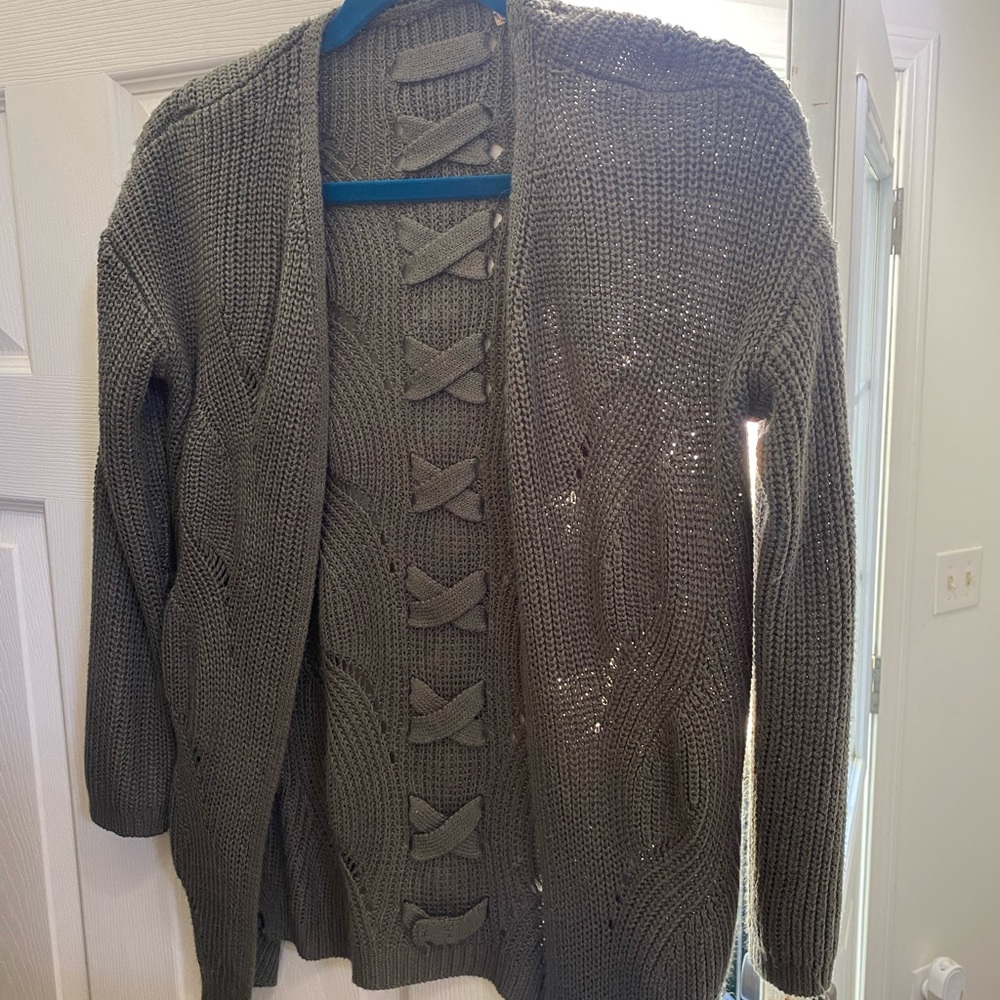 Olive knit cardigan